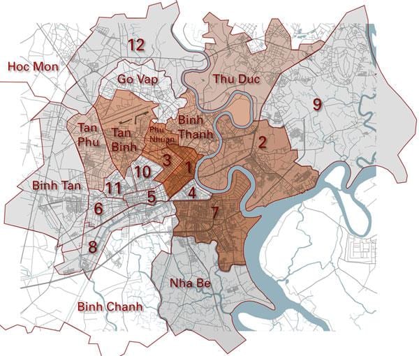 distriktet kart saigon