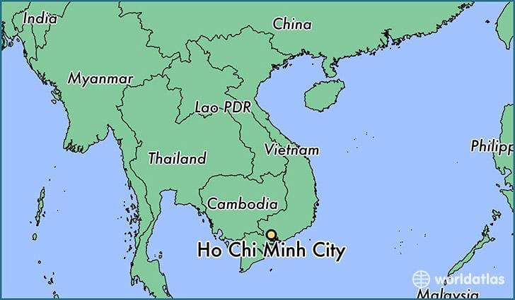 Kart av ho chi minh-byen og verden