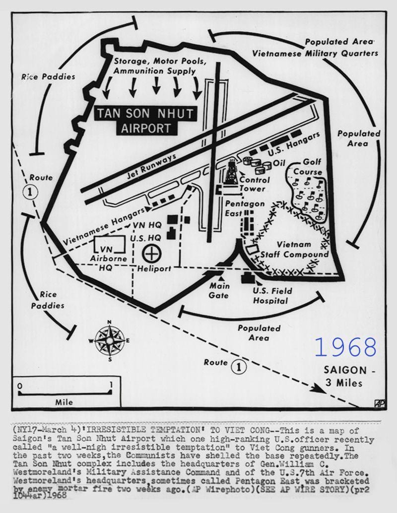 Kart over saigon 1968