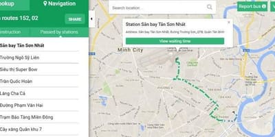 Kart av ho chi minh-buss 152 rute